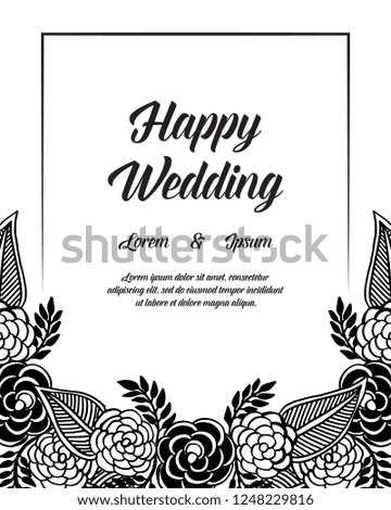 Floral Wedding Invitation elegant invite hand draw