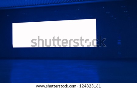 blank billboard in the subway