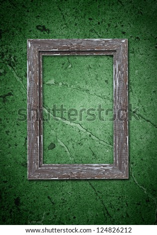 Old wood frame on grunge background