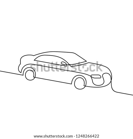 Car continuous line vector illust