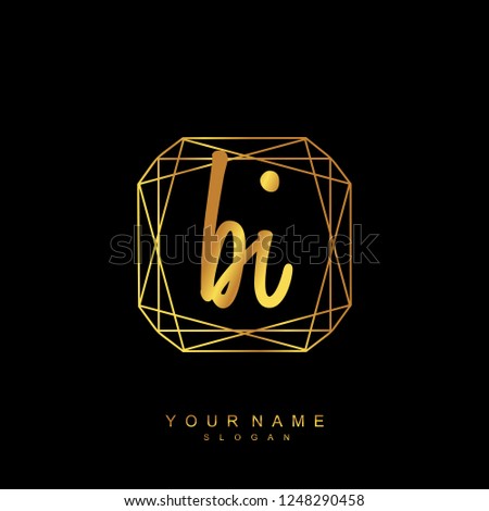 Initial BI handwriting logo vector