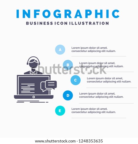 support, chat, customer, service, help Infographics Template for Website and Presentation. GLyph Gray icon with Blue infographic style vector illustration.