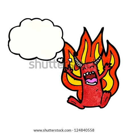 cartoon flaming little devil