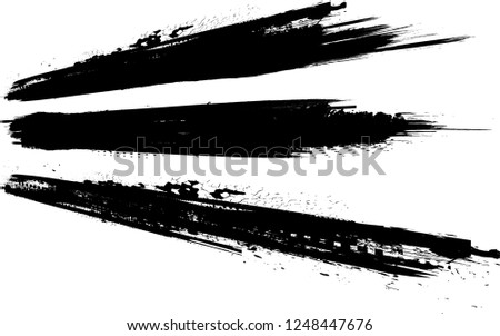 Edges Vector Set . Design Elements . Curved Grunge Borders , Dividers or Brush Strokes . Black straight lines . stripes with  grunge effects