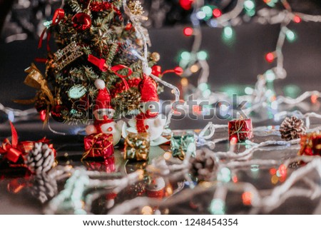 Christmas decoration on abstract background.
