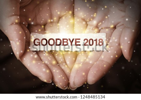 Goodbye 2018 and welcome 2019. We wish you a new year filled with wonder, peace, and meaning. Royalty-Free Stock Photo #1248485134