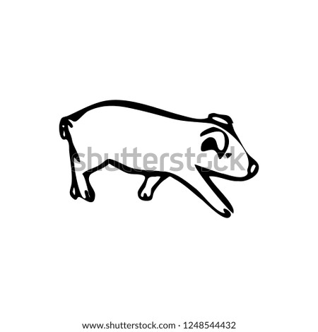 Sketch of cute pig. Hand drawn Symbol of the Year 2019. Simple vector  illustration EPS 10