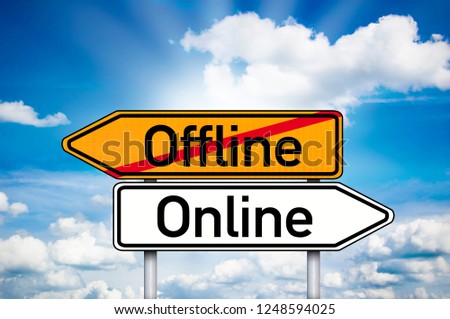 Traffic sign with online and offline