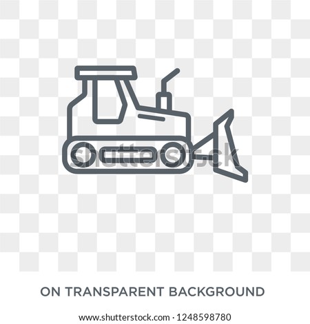 Bulldozer icon. Trendy flat vector Bulldozer icon on transparent background from Construction collection. High quality filled Bulldozer symbol use for web and mobile