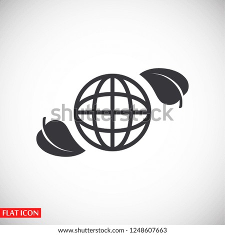 earth and leaf icon. Vector  Eps 10 