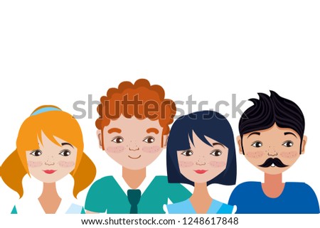 Young people cartoon