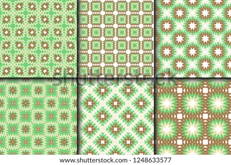 Set of Modern Geometric Pattern. Vector illustration. For fabric, textile, bandana, scarg, colored print.