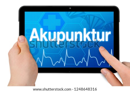 Tablet computer with the german word for acupuncture - Akupunktur