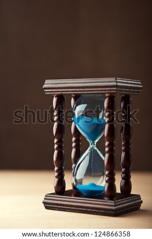 close up of hourglass clock