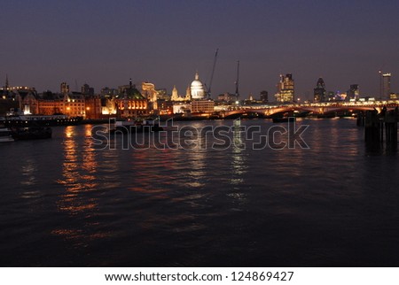 River Thames and St. Paul's Cathedral at night