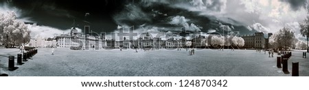 The Royal Guards Parade in London, United Kingdom The infrared image.