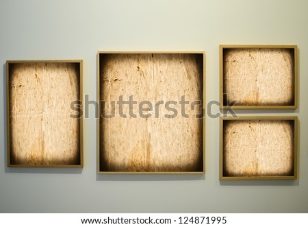 Picture frames on gallery wall