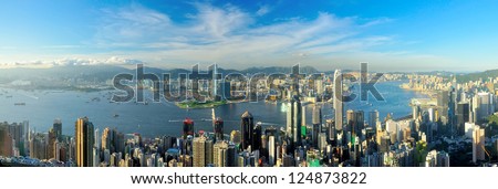 Victoria Harbour, Hong Kong, shot from the Peak.