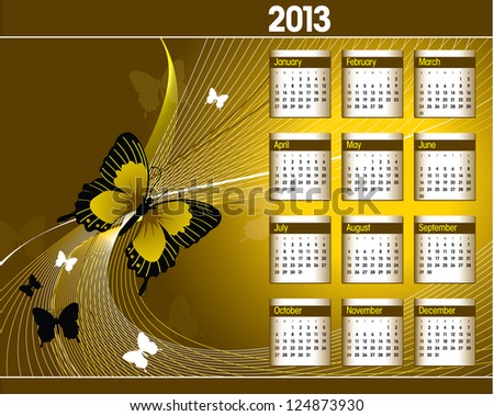 Calendar for 2013.