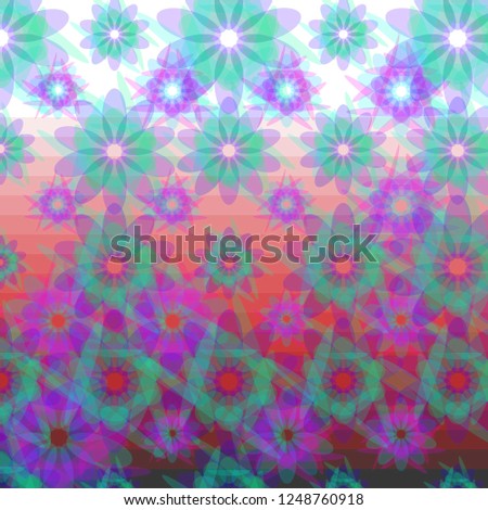 Abstract color background, illustration, circles, flowers