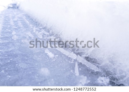 Car roll on snow for texture background