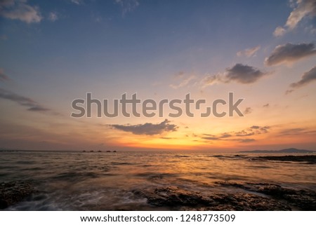 Sea sunset beach nice sky