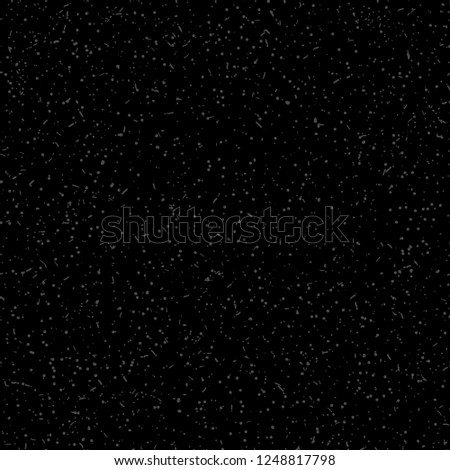 Speckled, grainy seamless texture. Gray dots on black background.