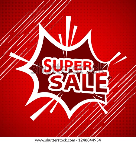 Super sale in comic style