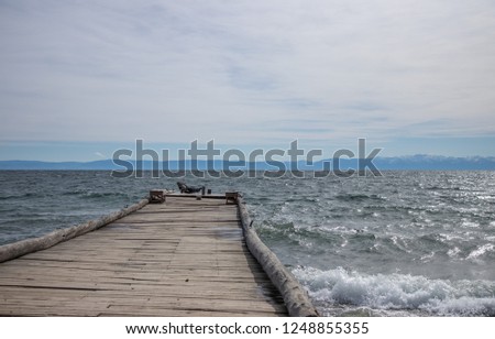 Pier on the shore of Baikal.
