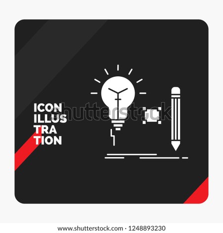 Red and Black Creative presentation Background for Idea, insight, key, lamp, lightbulb Glyph Icon