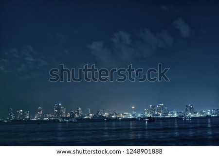NIght city sea
