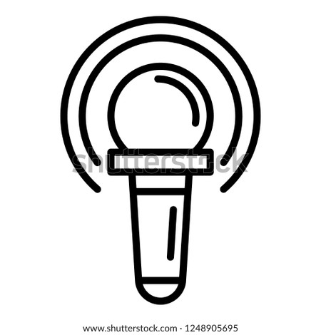 Microphone icon. Outline microphone vector icon for web design isolated on white background