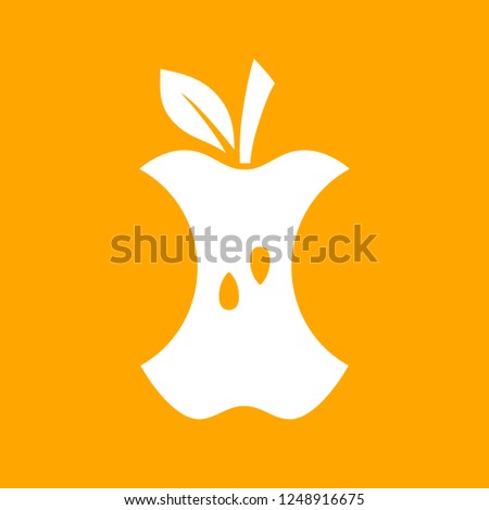 Apple core vector icon on white background