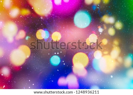 Magic Background With Color Festive background with natural bokeh and bright golden lights. Vintage Magic background