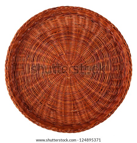 Wicker plate isolate on white