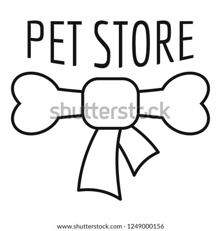 Pet store bone logo. Outline pet store bone vector logo for web design isolated on white background