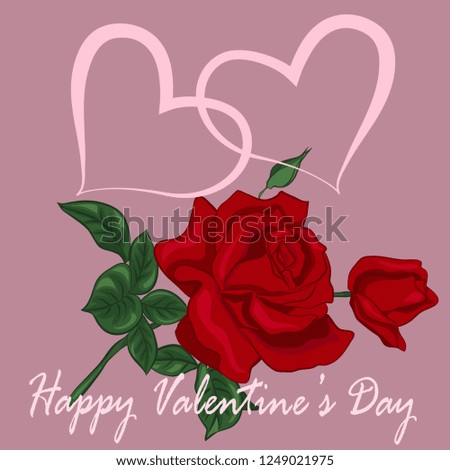 Heart with bouquet of roses. Design element for Valentine's Day. Vector illustration