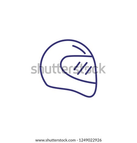 Racing helmet line icon. Headpiece on white background. Sport concept. Vector illustration can be used for topics like sport, races, active lifestyle