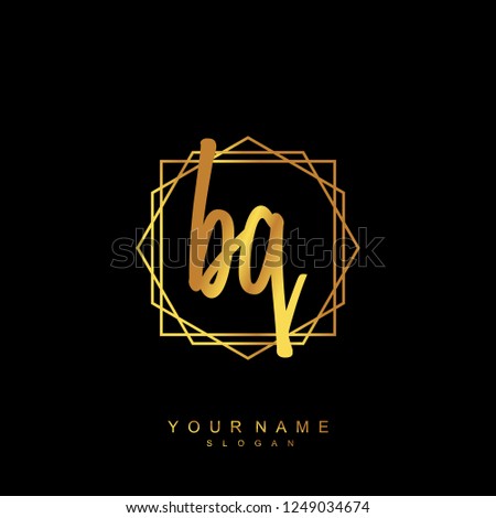 Initial BQ handwriting logo vector