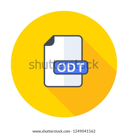 ODT file format, extension color flat icon. Vector illustration