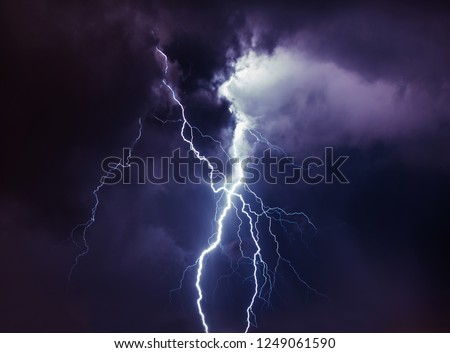 Lightning during night