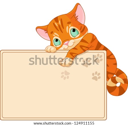 Cute kitten on a place card