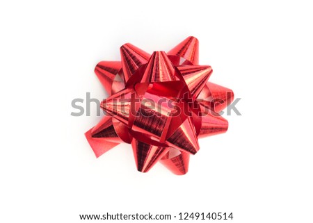 red ribbon isolated on white background.
