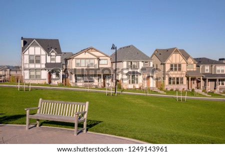 Row of houses in a neighborhood Wilsonville Oregon.