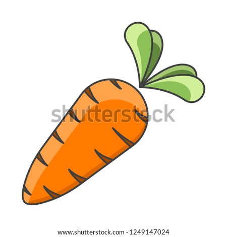 Carrot icon. Vector illustration on white background. Isolated drawing