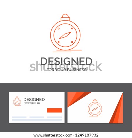 Business logo template for compass, direction, navigation, gps, location. Orange Visiting Cards with Brand logo template