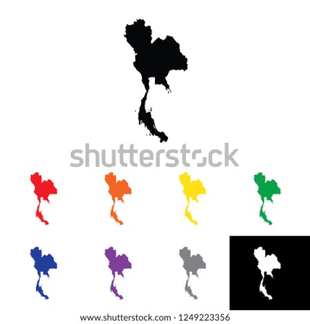 A Country Shape Illustration of Thailand