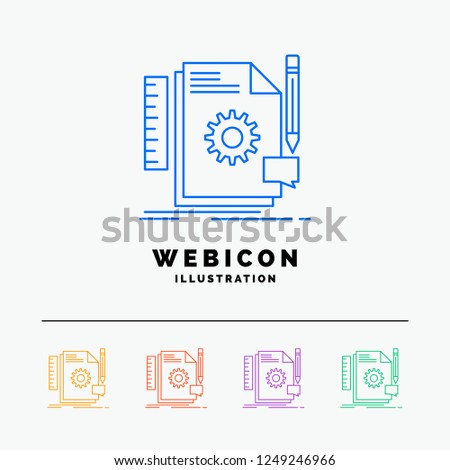 Creative, design, develop, feedback, support 5 Color Line Web Icon Template isolated on white. Vector illustration