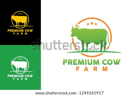 Logo Cow Vector Modern Sophisticated and logo company satisfaction for premium cow 