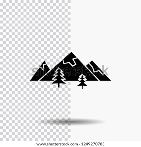 rocks, hill, landscape, nature, mountain Glyph Icon on Transparent Background. Black Icon